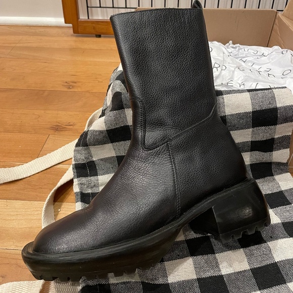 Either/Or Black Leather Camp Boots NWB size 38 - Picture 10 of 15